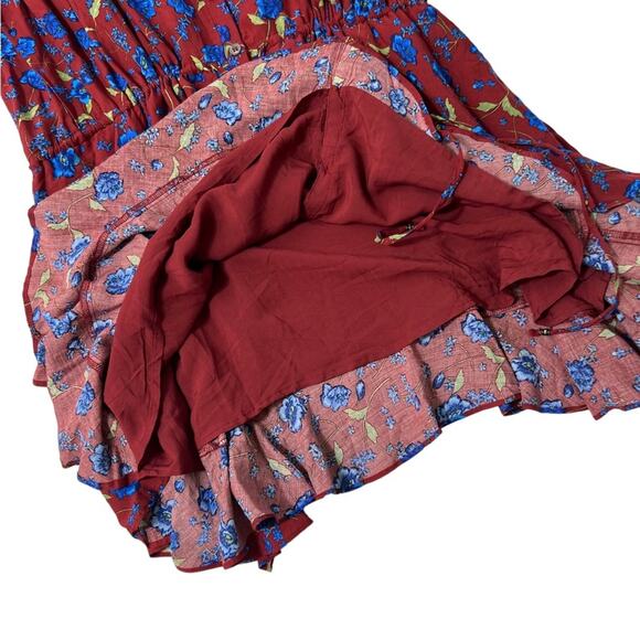 Free People Mini Flower Fields Mini Burgundy Dress S/P - Picture 7 of 15